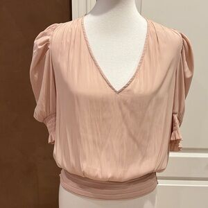 Ramy Brook Light Pink V-Neck Blouse